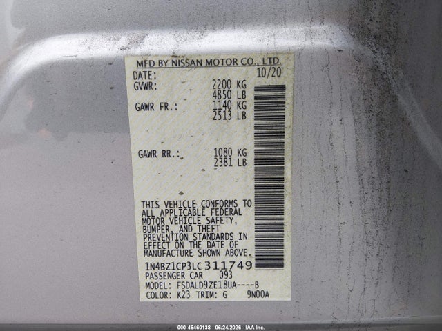1N4BZ1CP3LC311749 Nissan Leaf Sv Plus 62 Kwh