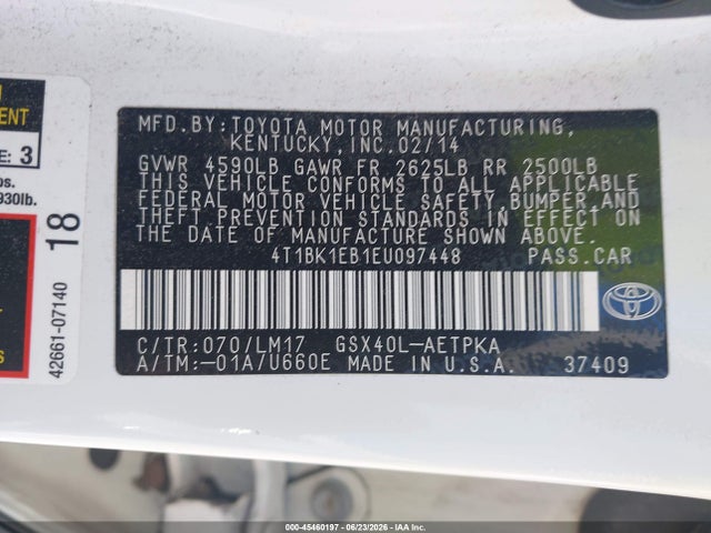 Toyota AVALON LIMITED 2014 4T1BK1EB1EU097448 Image 9