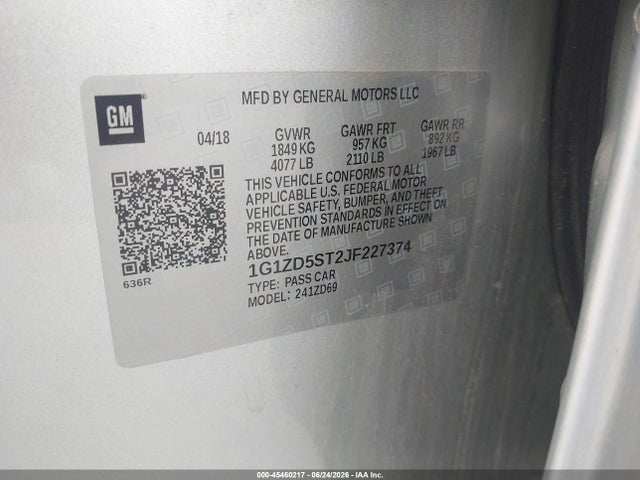 Chevrolet MALIBU LT 2018 1G1ZD5ST2JF227374 Image 9
