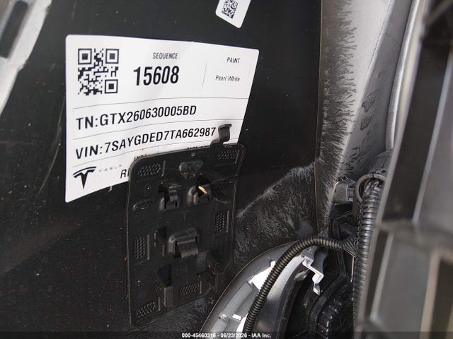 2026 Tesla Model Y Premium Rear-wheel Drive/rear-wheel Drive მანქანა იყიდება აუქციონზე, vin: 7SAYGDED7TA662987, აუქციონის ნომერი: 45460316