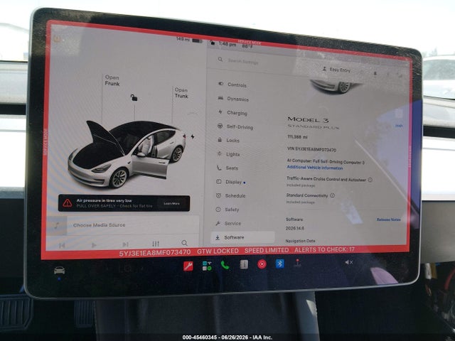 Aukcja sprzedaży 2021 Tesla Model 3 Standard Range Plus Rear-wheel Drive, vin: 5YJ3E1EA8MF073470, numer aukcji: 45460345