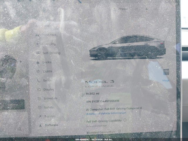 45460367 :رقم المزاد ، 5YJ3E1EA4SF055416 vin ، 2025 Tesla Model 3 Long Range Rear-wheel Drive/standard Rear-wheel Drive مزاد بيع