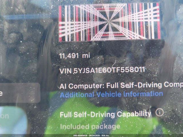 Продаж на аукціоні авто 2026 Tesla Model S Plaid/signature Series, vin: 5YJSA1E60TF558011, номер лоту: 45460439