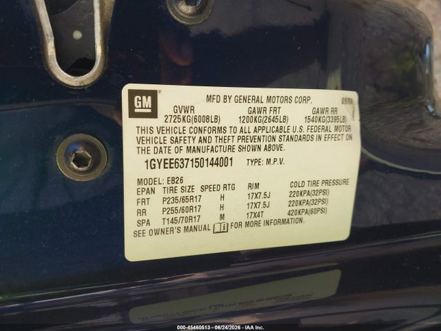 Продажа на аукционе авто 2005 Cadillac Srx V6, vin: 1GYEE637150144001, номер лота: 45460513
