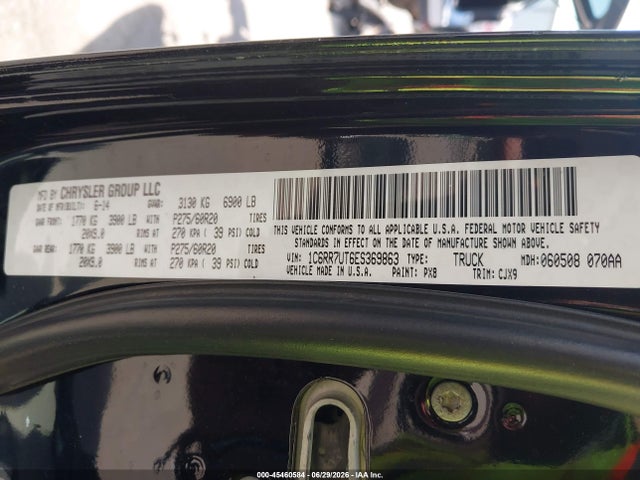 45460584 :رقم المزاد ، 1C6RR7UT6ES369863 vin ، 2014 Ram 1500 Sport مزاد بيع
