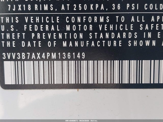 Aukcja sprzedaży 2023 Volkswagen Tiguan 2.0t Se, vin: 3VV3B7AX4PM136149, numer aukcji: 45460673