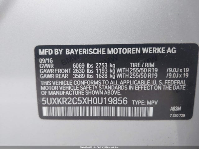 BMW X5 Sdrive35i 2017 5UXKR2C5XH0U19856 Image 9
