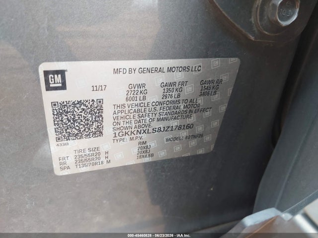 1GKKNXLS8JZ178160 GMC Acadia Denali