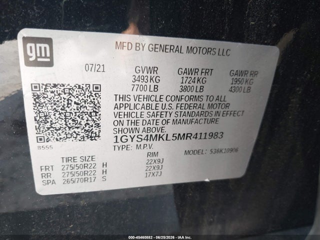 Продаж на аукціоні авто 2021 Cadillac Escalade Esv 4wd Premium Luxury Platinum, vin: 1GYS4MKL5MR411983, номер лоту: 45460882
