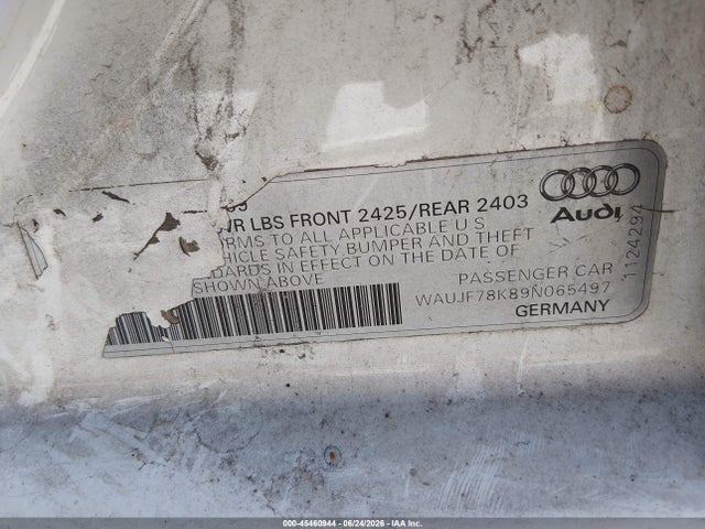 Продаж на аукціоні авто 2009 Audi A4 2.0t Premium, vin: WAUJF78K89N065497, номер лоту: 45460944