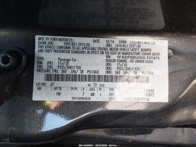 Ford C-max Hybrid Sel 2016 1FADP5BU0GL107476 Image 9