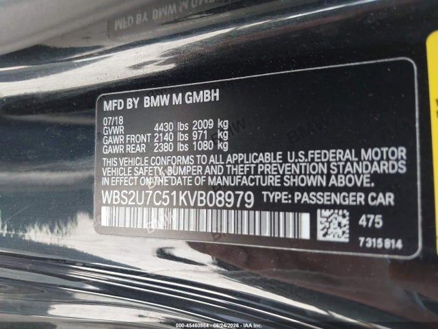 BMW M2 Competition 2019 WBS2U7C51KVB08979 Image 9