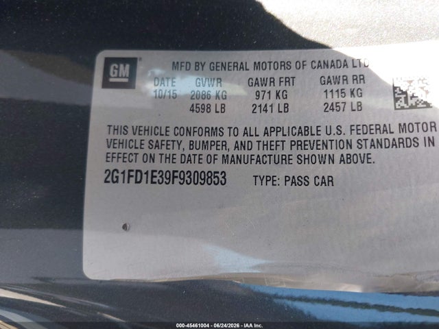 2G1FD1E39F9309853 Chevrolet Camaro 1lt