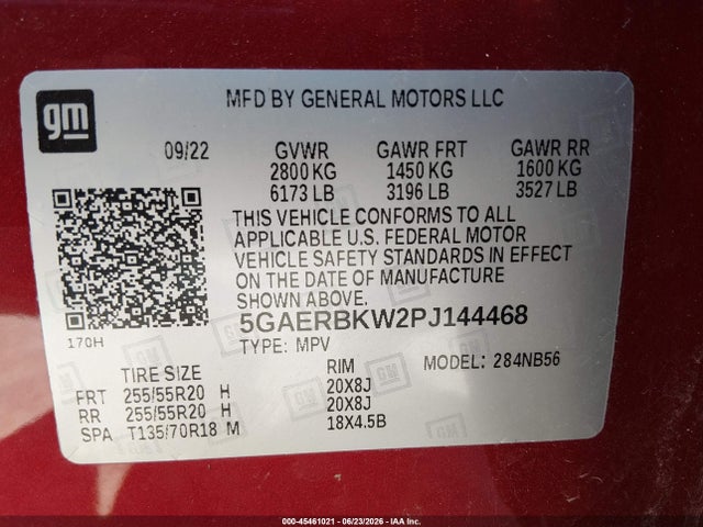 Auction sale of the 2023 Buick Enclave Essence Fwd, vin: 5GAERBKW2PJ144468, lot number: 45461021