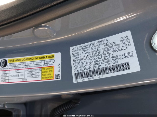 7FARS6H85TE001511 Honda Cr-v Hybrid Awd Sport-l