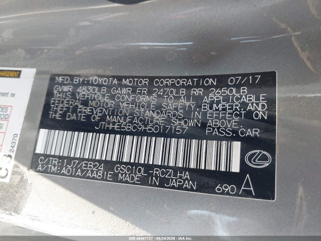 Lexus RC 350 2017 JTHHE5BC9H5017157 Image 9