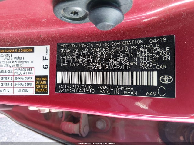 Toyota Prius Four 2018 JTDKARFU8J3552107 Image 9