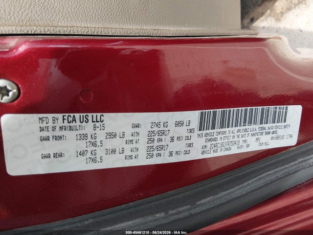 Aukcja sprzedaży 2015 Chrysler Town & Country Touring, vin: 2C4RC1BG1FR753419, numer aukcji: 45461210