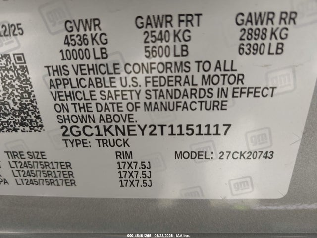 Chevrolet Silverado 2500 Hd 2026 2GC1KNEY2T1151117 Image 9