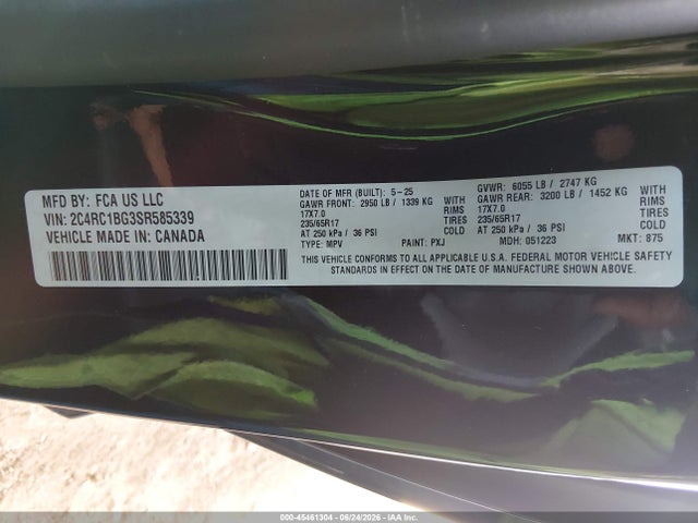 2C4RC1BG3SR585339 Chrysler Pacifica Select