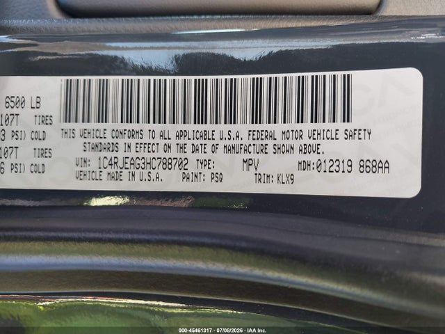 1C4RJEAG3HC788702 Jeep Grand Cherokee Altitude 4x2
