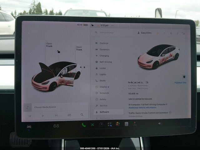 Aukcja sprzedaży 2019 Tesla Model 3 Long Range/performance, vin: 5YJ3E1EB7KF494425, numer aukcji: 45461355