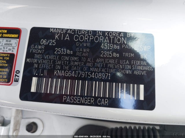 KIA K5 Gt-line Awd 2026 KNAG64J79T5408971 Image 9