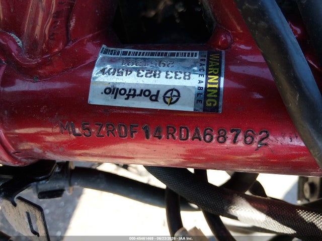 45461469 :رقم المزاد ، ML5ZRDF14RDA68762 vin ، 2024 Kawasaki Zr900 F مزاد بيع