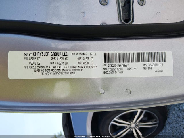 2014 Dodge Charger R/t მანქანა იყიდება აუქციონზე, vin: 2C3CDXDT7EH199697, აუქციონის ნომერი: 45461471