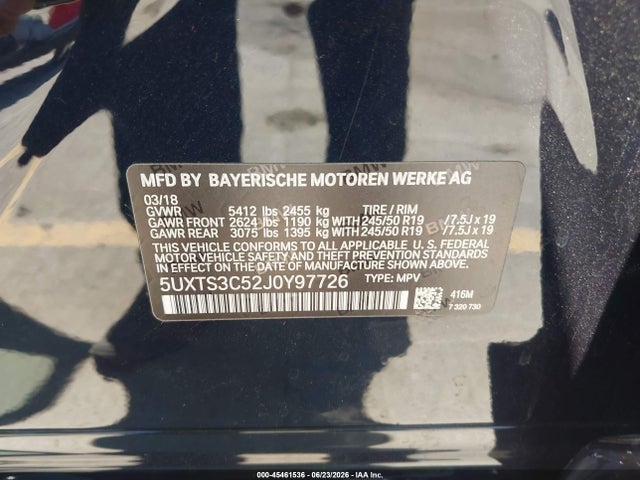 BMW X3 M40i 2018 5UXTS3C52J0Y97726 Image 9