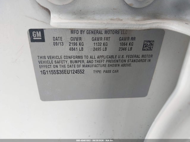 1G1155S36EU124552 Chevrolet IMPALA 2LZ
