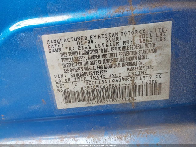 45461556 :رقم المزاد ، 3N1AB8DV4RY281356 vin ، 2024 Nissan Sentra Sr Xtronic Cvt مزاد بيع