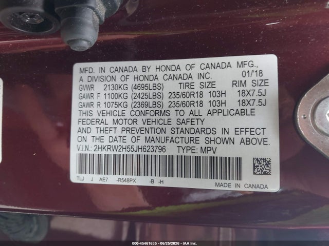 Honda CR-V EX 2018 2HKRW2H55JH623796 Image 9