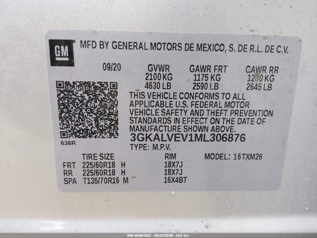 2021 Gmc Terrain Awd Slt მანქანა იყიდება აუქციონზე, vin: 3GKALVEV1ML306876, აუქციონის ნომერი: 45461642