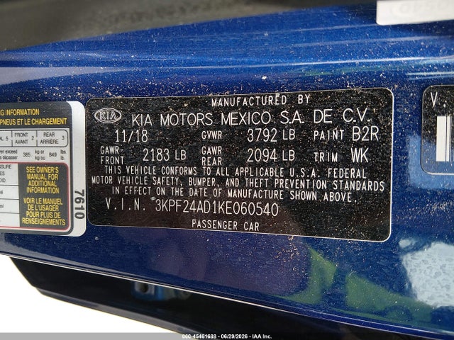 KIA Forte Lxs 2019 3KPF24AD1KE060540 Image 9