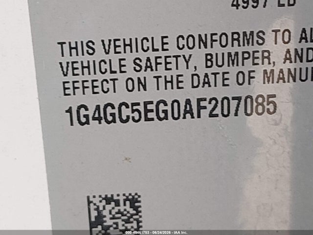 Auction sale of the 2010 Buick Lacrosse Cxl, vin: 1G4GC5EG0AF207085, lot number: 45461753