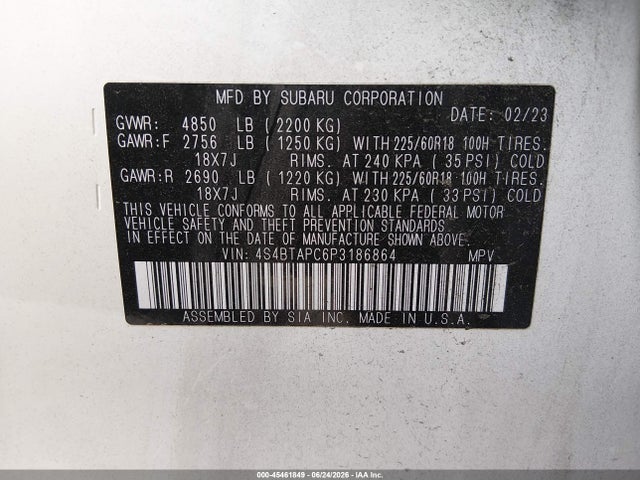 Subaru Outback Touring 2023 4S4BTAPC6P3186864 Image 9