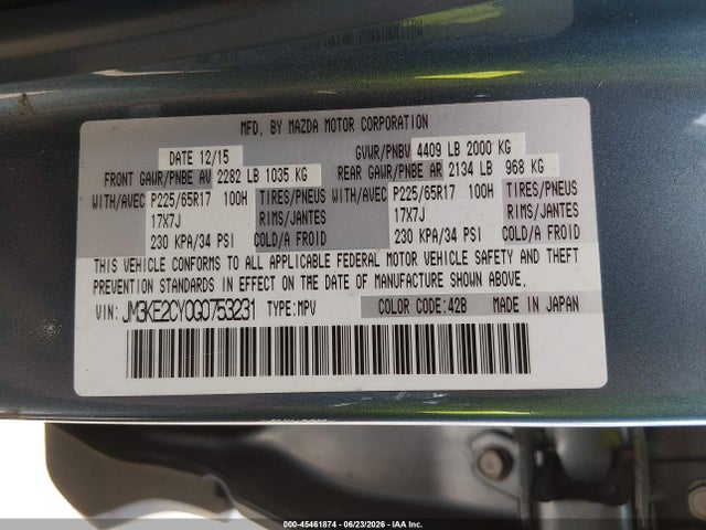 JM3KE2CY0G0753231 Mazda Cx-5 Touring