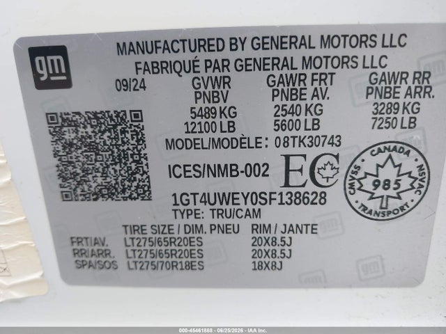 1GT4UWEY0SF138628 GMC SIERRA 3500HD