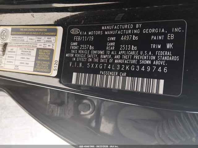 KIA Optima Lx 2019 5XXGT4L32KG349746 Image 9