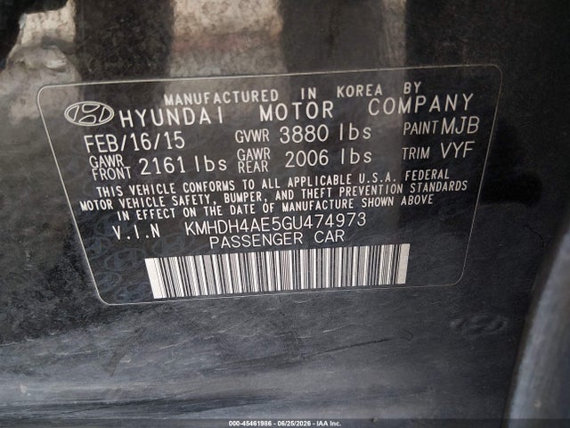 Hyundai ELANTRA SE 2016 KMHDH4AE5GU474973 Image 9
