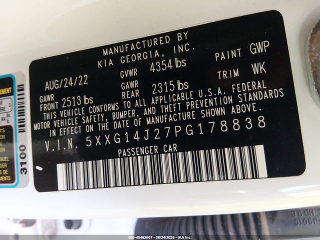 KIA K5 LXS 2023 5XXG14J27PG178838 Image 9