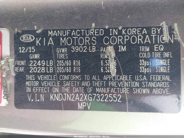 KIA Soul ! 2016 KNDJN2A2XG7322552 Image 9