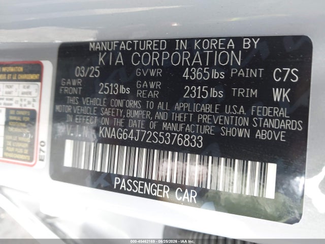 KIA K5 Gt-line 2025 KNAG64J72S5376833 Image 9
