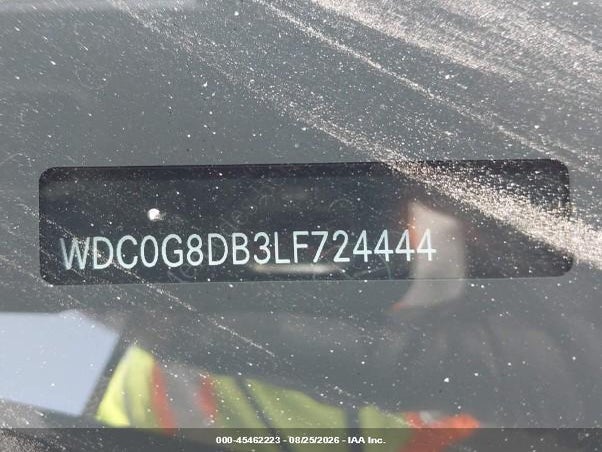45462223 :رقم المزاد ، WDC0G8DB3LF724444 vin ، 2020 Mercedes-benz Glc 300 مزاد بيع