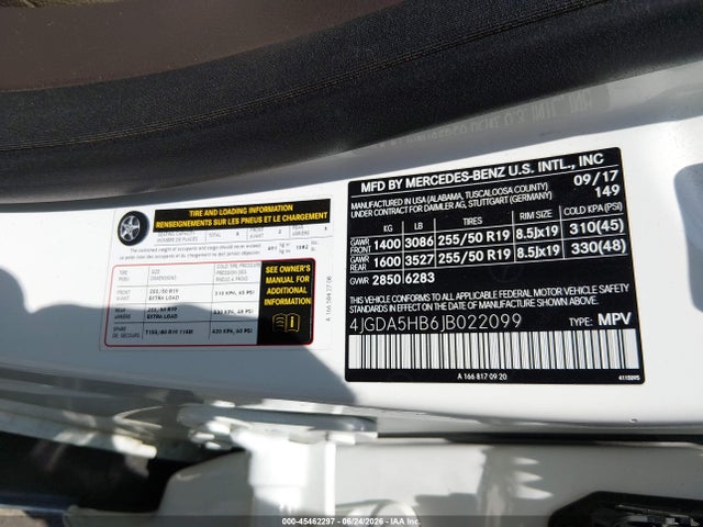 Продаж на аукціоні авто 2018 Mercedes-benz Gle 350 4matic, vin: 4JGDA5HB6JB022099, номер лоту: 45462297