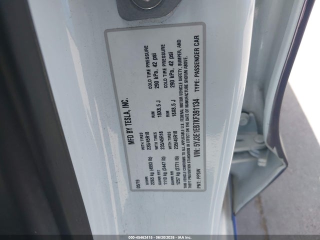 Aukcja sprzedaży 2019 Tesla Model 3 Long Range/performance, vin: 5YJ3E1EB7KF391134, numer aukcji: 45462415