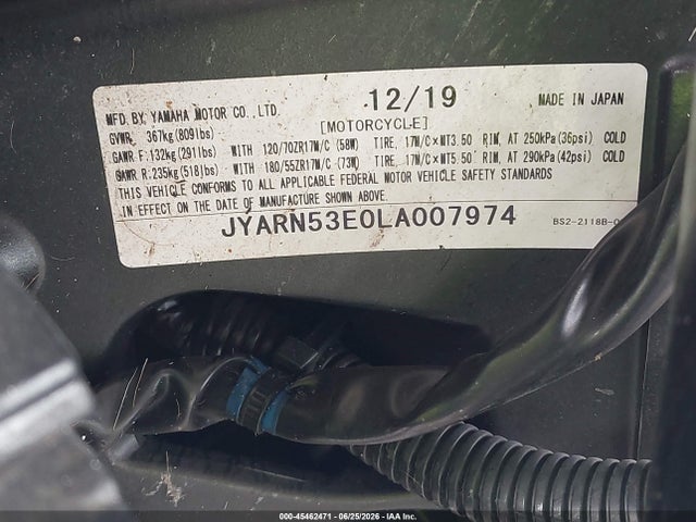 Yamaha MT09 2020 JYARN53E0LA007974 Image 10