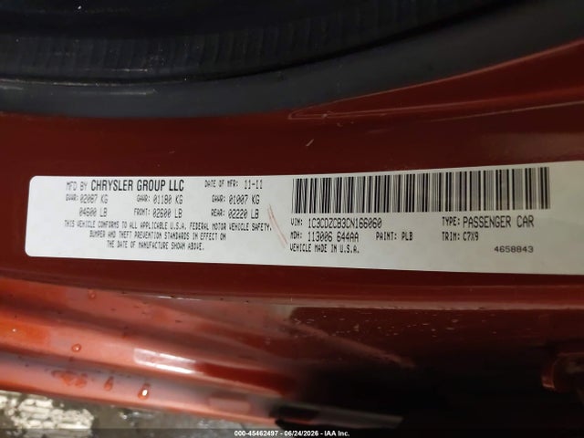 Aukcja sprzedaży 2012 Dodge Avenger Sxt, vin: 1C3CDZCB3CN166060, numer aukcji: 45462497