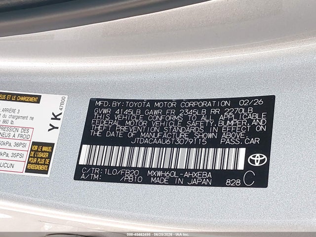 Toyota Prius Le 2026 JTDACAAU6T3079115 Image 9